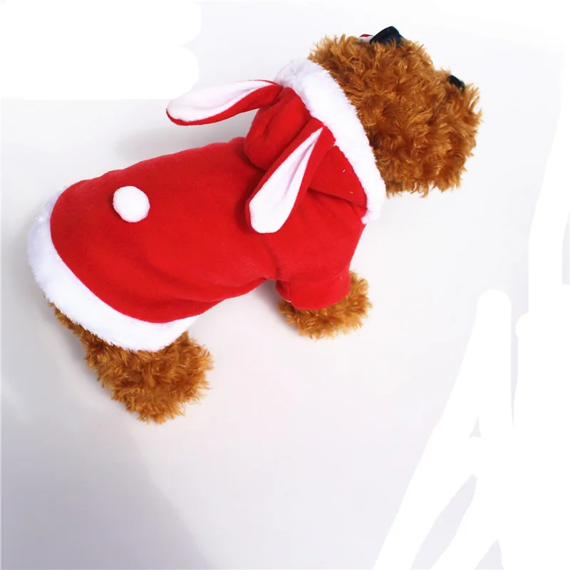 Cute Dog Puppy Rabbit Costume Christmas Pet Dog Clothes Cat Rabbit Hat Hoodie Coat Jackets Winter Warm FleeceDog Outfit (4)