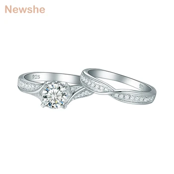 Newshe 2 Pcs Trendy Wedding Ring Set Pure 925 Sterling Silver 1.4 Ct Round AAA CZ Engagement Rings For Women Classic Jewelry
Newshe 2 Pcs Trendy Wedding Ring Set Pure 925 Sterling Silver 1.4 Ct Round AAA CZ Engagement Rings For Women Classic Jewelry