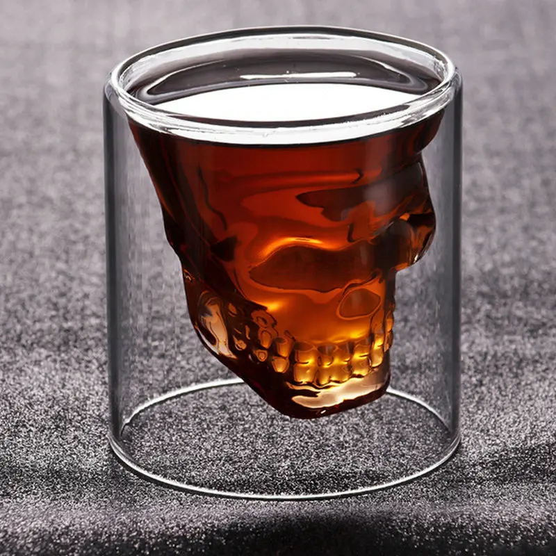 Double Layers Shot Transparent Crystal 3 Sizes Skull Head Glass Tea Cup For Whiskey Wine Vodka Bar Club beer wine glass
Double Layers Shot Transparent Crystal 3 Sizes Skull Head Glass Tea Cup For Whiskey Wine Vodka Bar Club beer wine glass