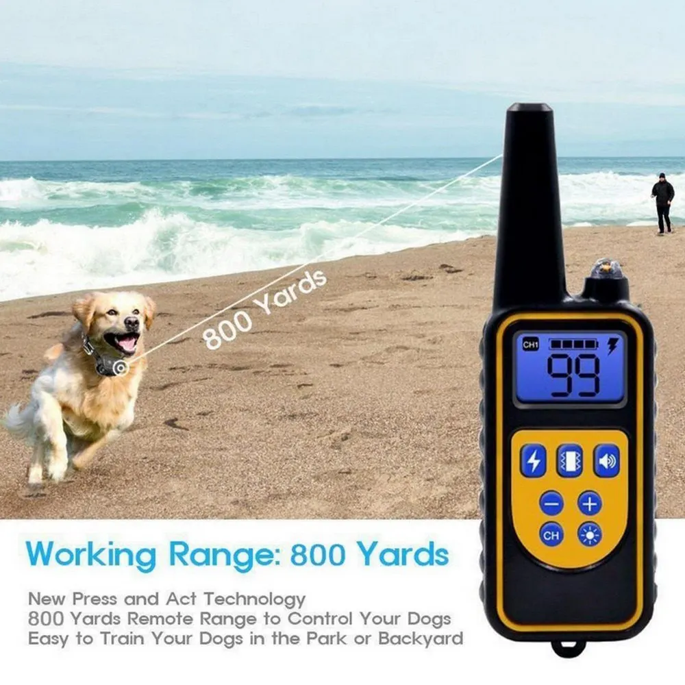 Rechargeable Waterproof Electronic Dog Training Collar Stop Barking LCD Display 800m Remote Electronic Shock Training Collars
Rechargeable Waterproof Electronic Dog Training Collar Stop Barking LCD Display 800m Remote Electronic Shock Training Collars