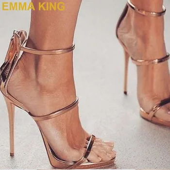 EMMA KING Golden Leather Cover Heel Back Zipper Party Shoes Women High Heels Summer Sandals Sexy Lady Dancing Pumps Sandals 2019
EMMA KING Golden Leather Cover Heel Back Zipper Party Shoes Women High Heels Summer Sandals Sexy Lady Dancing Pumps Sandals 2019