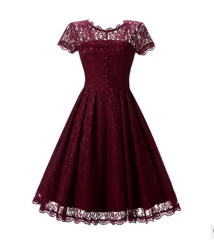 Rockabilly Embroidery Crochet Lace Vintage Retro Tunique Femme Loose O-neck Knee-length A-line Short Sleeve Women Summer Dress
Rockabilly Embroidery Crochet Lace Vintage Retro Tunique Femme Loose O-neck Knee-length A-line Short Sleeve Women Summer Dress