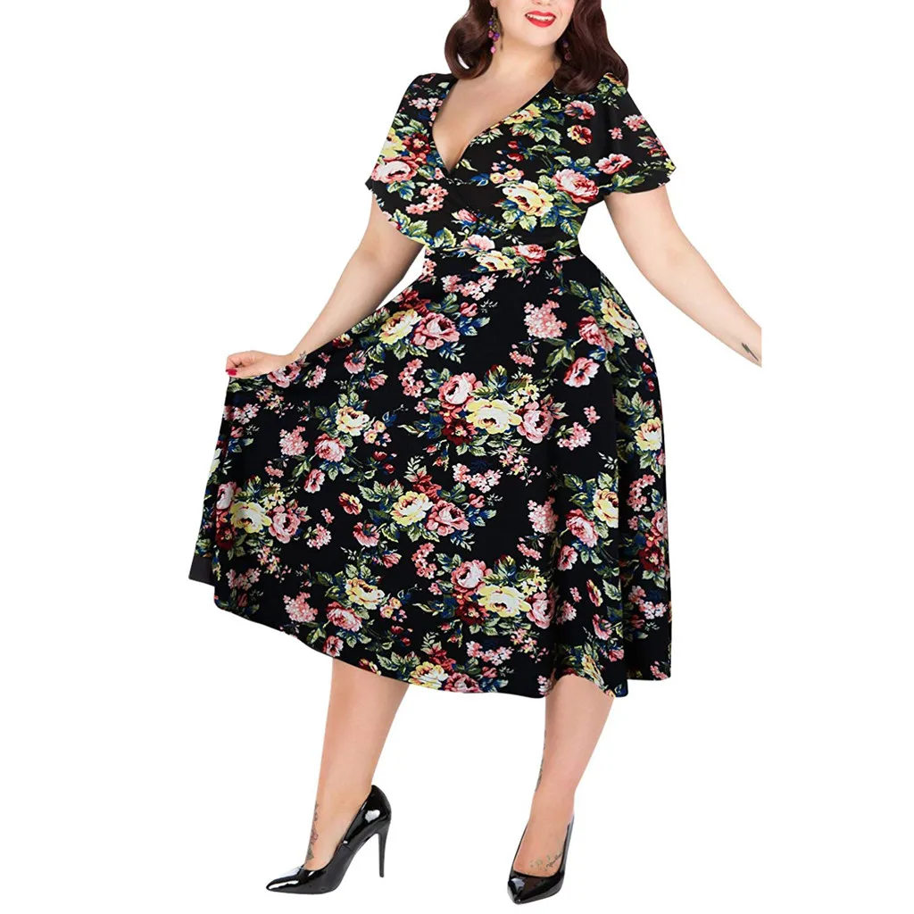 JAYCOSIN Women Summer Dress Plus Size vestidos Bohemian V Neck Wrap Short Sleeve large Dress Midi Dresses Beach Sundress 422W
JAYCOSIN Women Summer Dress Plus Size vestidos Bohemian V Neck Wrap Short Sleeve large Dress Midi Dresses Beach Sundress 422W