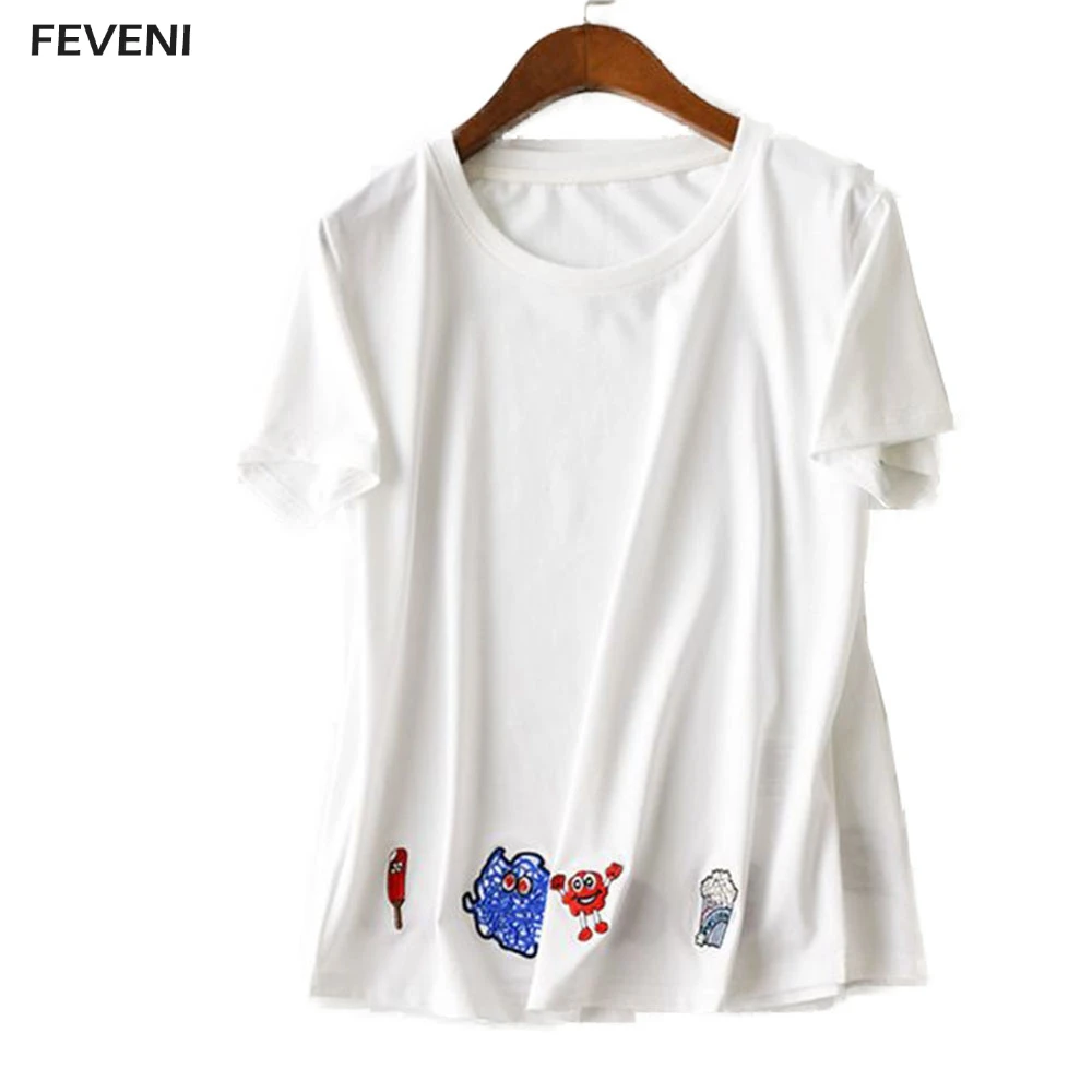2018 Runway High Quality Female Cotton T Shirt Women T-shirt Camisetas Mujer Tee Femme Tops Embroidery Cartoon T-shirt Y03150
2018 Runway High Quality Female Cotton T Shirt Women T-shirt Camisetas Mujer Tee Femme Tops Embroidery Cartoon T-shirt Y03150