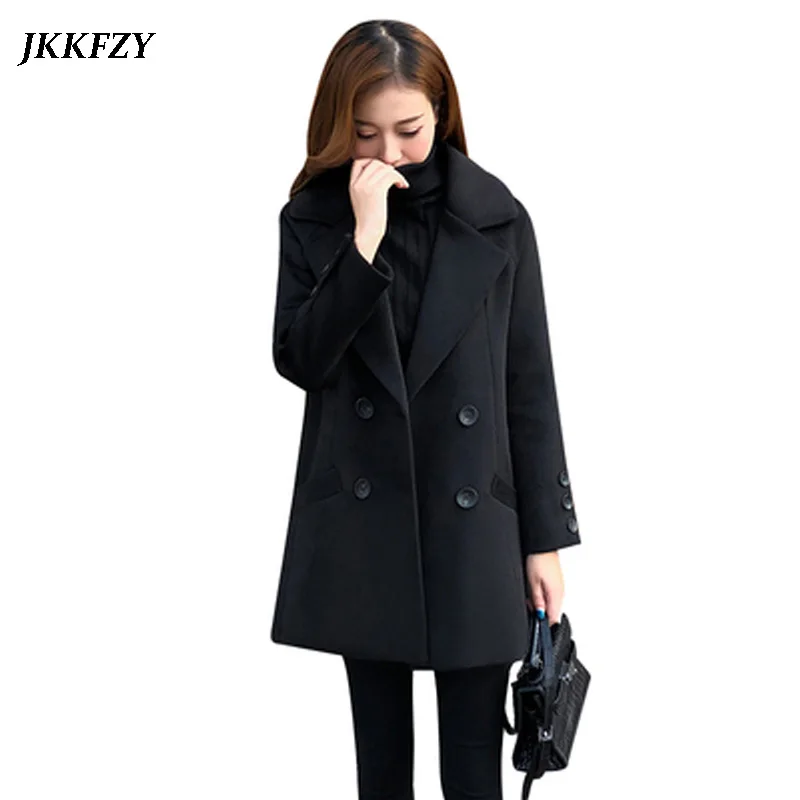 New Fine Wool Black Jacket Blend Women Long Sleeve Turn-down Collar Outwear Jacket Casual Autumn Winter Elegant Jacket
New Fine Wool Black Jacket Blend Women Long Sleeve Turn-down Collar Outwear Jacket Casual Autumn Winter Elegant Jacket