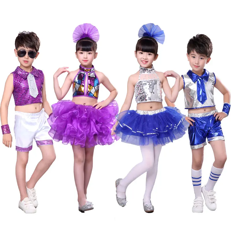 Children's sequins jazz Latin dance ballet costumes boys and girls modern dance costumes performance clothing skirts tutu
Children's sequins jazz Latin dance ballet costumes boys and girls modern dance costumes performance clothing skirts tutu