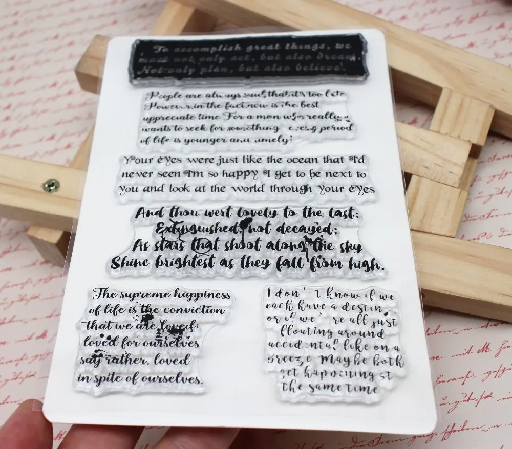 Love essay Transparent Clear English word/letter Silicone Stamp/Seal for DIY scrapbooking/photo album Decorative clear stamp
Love essay Transparent Clear English word/letter Silicone Stamp/Seal for DIY scrapbooking/photo album Decorative clear stamp