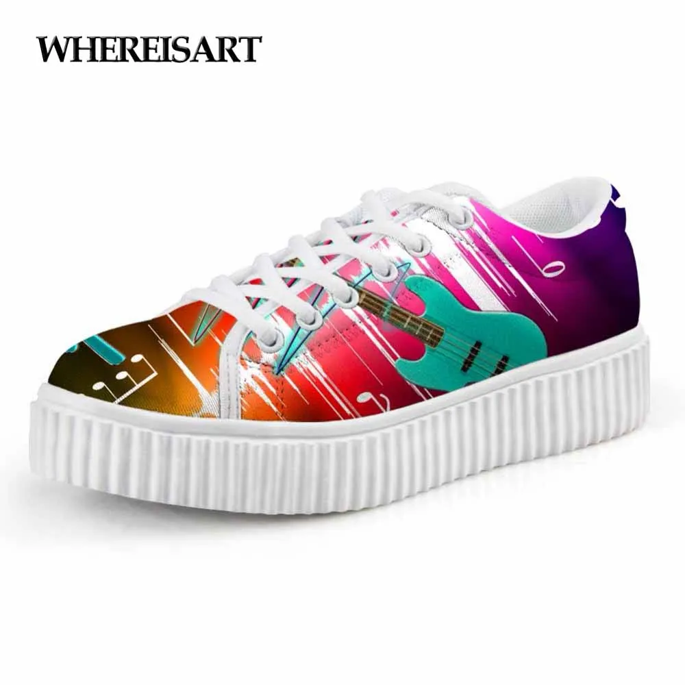 WHEREISART High Quality Women Casual Flats Platform Shoes Guitar with Music Note Pattern Low Height Increasing Women's Shoes
WHEREISART High Quality Women Casual Flats Platform Shoes Guitar with Music Note Pattern Low Height Increasing Women's Shoes