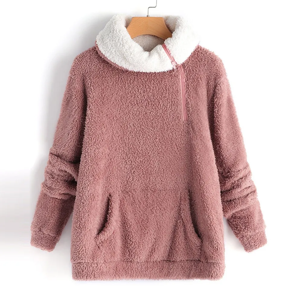 Women's Sweatshirt Hoodie Casual Warm Winter Long Sleeve Fleece Zip Solid Fuzzy Female Pullover Sweatshirt moletom feminino
Women's Sweatshirt Hoodie Casual Warm Winter Long Sleeve Fleece Zip Solid Fuzzy Female Pullover Sweatshirt moletom feminino