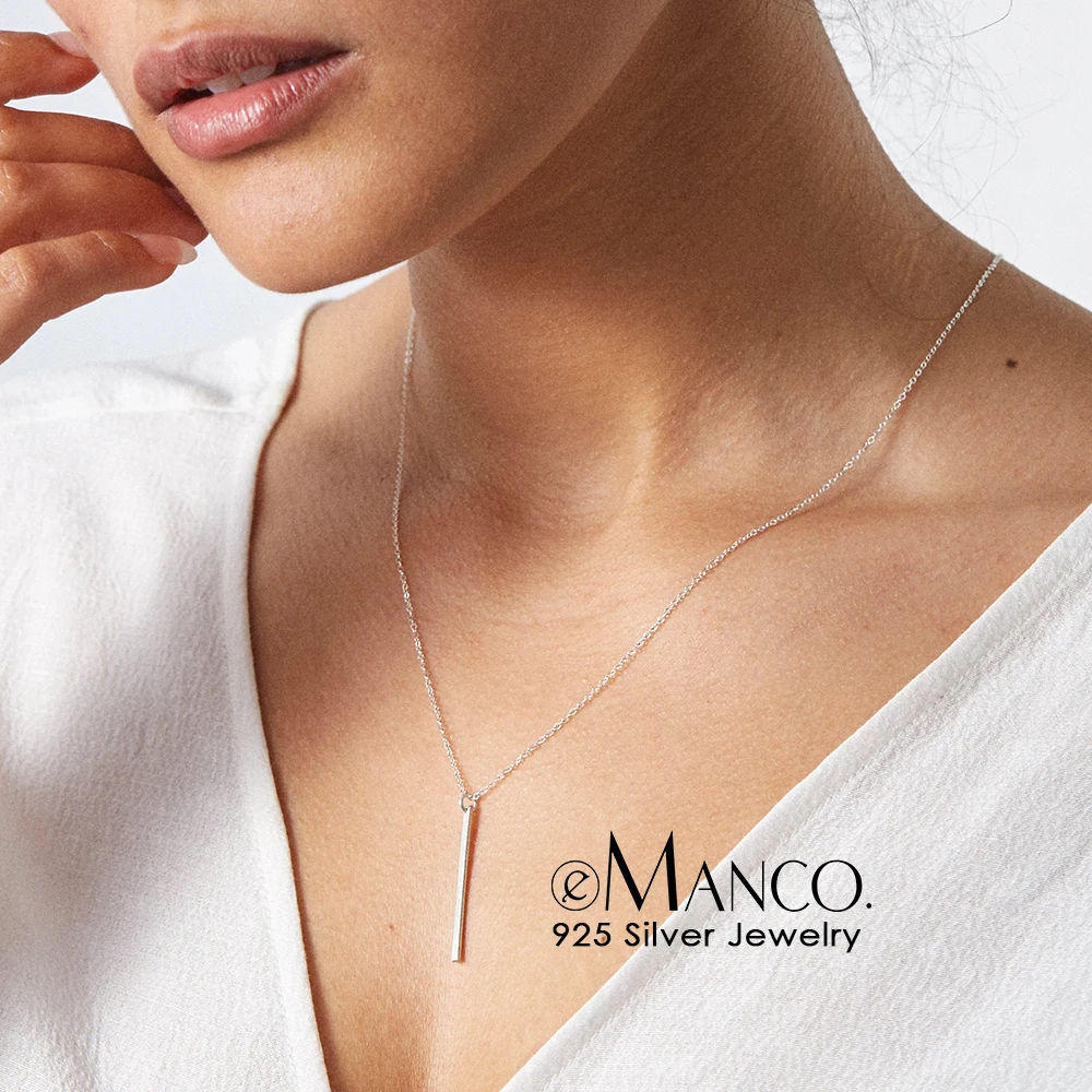 e-Manco Classic fashion Stick Pendant Necklace Long 925 Sterling Silver Link Chain Square Necklaces long Strip Jewelry for women
e-Manco Classic fashion Stick Pendant Necklace Long 925 Sterling Silver Link Chain Square Necklaces long Strip Jewelry for women
