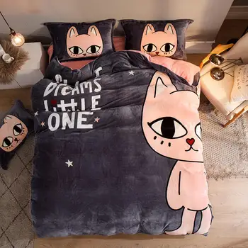 Fine flannel Bedding Set Funny cat Couple cat Bed Set luxury Thicken Duvet Cover Set Bed Sheet Pillowcases Twin Queen size bed
Fine flannel Bedding Set Funny cat Couple cat Bed Set luxury Thicken Duvet Cover Set Bed Sheet Pillowcases Twin Queen size bed