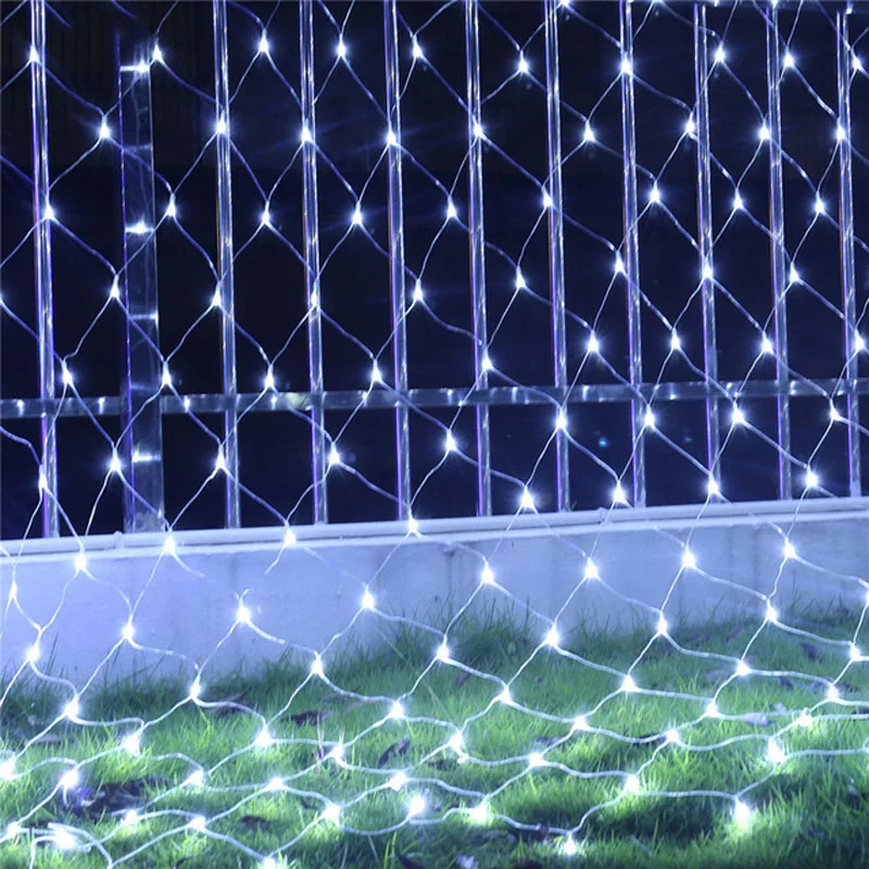 1.5mx1.5m 96LED garden outdoor Net Mesh Fairy web String Light twinkle lamp Lighting Christmas Xmas Wedding Garland Party Decor 4 color choose (14)