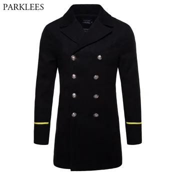 Men's Double Breasted Trench Coat 2018 Autumn Winter Long Wool Jacket Man Casual Slim Fit Pea Coat Overcoat Windbreaker for Men
Men's Double Breasted Trench Coat 2018 Autumn Winter Long Wool Jacket Man Casual Slim Fit Pea Coat Overcoat Windbreaker for Men