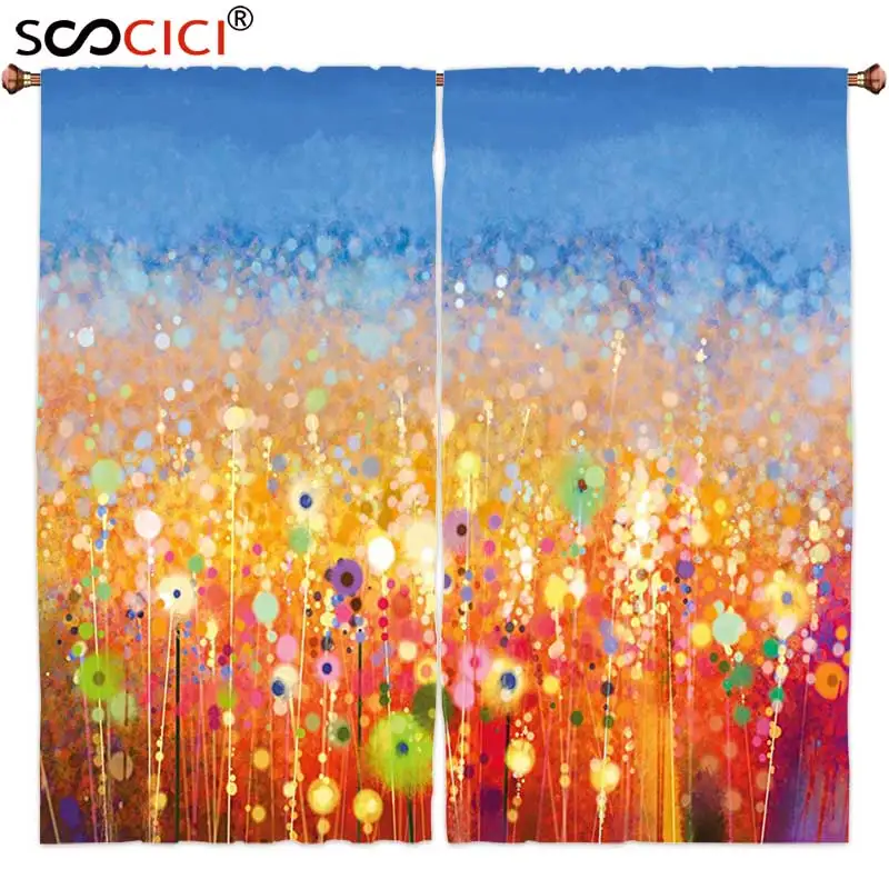 Window Curtains Treatments 2 Panels,Watercolor Flower Dandelion Mass with Round Circle Petal under Blue Sky Valley Image Orange
Window Curtains Treatments 2 Panels,Watercolor Flower Dandelion Mass with Round Circle Petal under Blue Sky Valley Image Orange