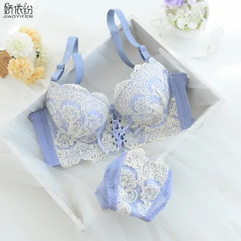 JYF Brand Hot Sale Sexy Lace Women Straps Bra Underwear Set Fine Embroidery Elegant Brassiere Super Gather Push Up Bra Set Japan
JYF Brand Hot Sale Sexy Lace Women Straps Bra Underwear Set Fine Embroidery Elegant Brassiere Super Gather Push Up Bra Set Japan