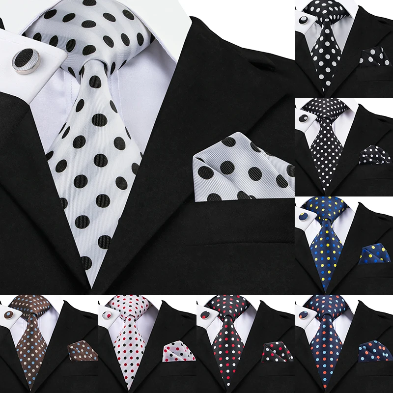 Hi-Tie Designer Polka Dot Ties 100% Silk Neckties for Men 8.5cm wide Business Wedding Ties Handkerchiefs Cufflinks Set
Hi-Tie Designer Polka Dot Ties 100% Silk Neckties for Men 8.5cm wide Business Wedding Ties Handkerchiefs Cufflinks Set