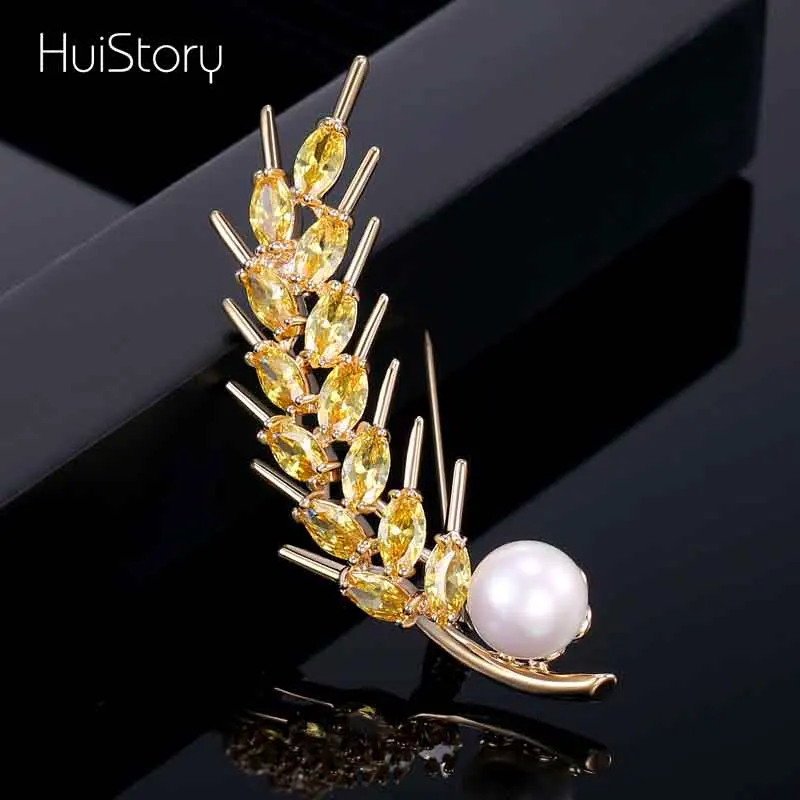 HUISTORY New Luxury Vintage Pearl Leaves Brooches for Women Zircon Jewelry Crystal Plant Brooch and Pins For Gift
HUISTORY New Luxury Vintage Pearl Leaves Brooches for Women Zircon Jewelry Crystal Plant Brooch and Pins For Gift