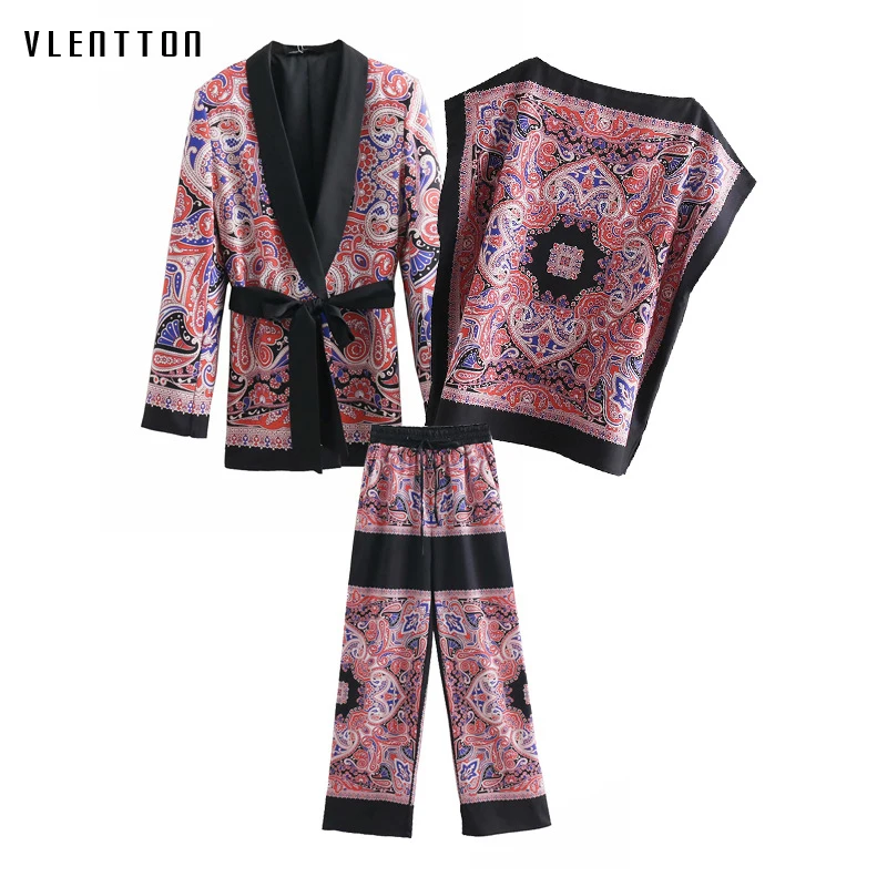2019 New vintage 3 Piece Set female Print elegant office women's Suit Spring summer casual Blazer Jacket & pants & shirt sets
2019 New vintage 3 Piece Set female Print elegant office women's Suit Spring summer casual Blazer Jacket & pants & shirt sets