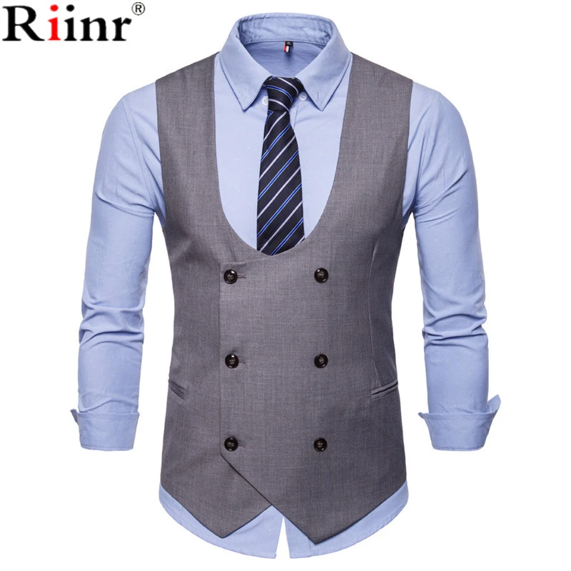 Riinr 2018 New Solid Color Waistcoat Men Suit Vest Men's Classic Formal Business Slim Fit Double-Breasted Dress Vest Suit Tuxedo
Riinr 2018 New Solid Color Waistcoat Men Suit Vest Men's Classic Formal Business Slim Fit Double-Breasted Dress Vest Suit Tuxedo