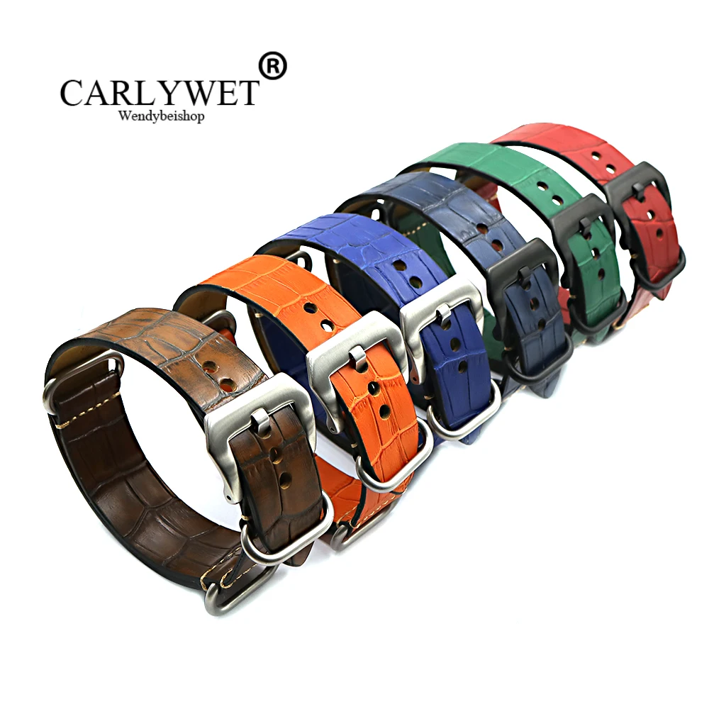 22 24mm Brown Dark Blue Orange Red Green VINTAGE Wrist Watch Band Strap Leather Pin Silver Brushed Screw Buckle Nato Zulu Ring
22 24mm Brown Dark Blue Orange Red Green VINTAGE Wrist Watch Band Strap Leather Pin Silver Brushed Screw Buckle Nato Zulu Ring