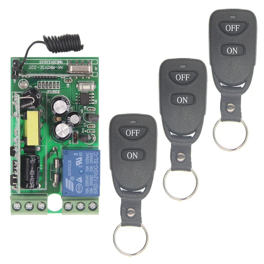 AC 85-265V 110V 220V 1CH 1 CH RF Wireless Remote Control Switch Receiver + Transmitter Light Lamp LED Smart Home 10A Relay
AC 85-265V 110V 220V 1CH 1 CH RF Wireless Remote Control Switch Receiver + Transmitter Light Lamp LED Smart Home 10A Relay