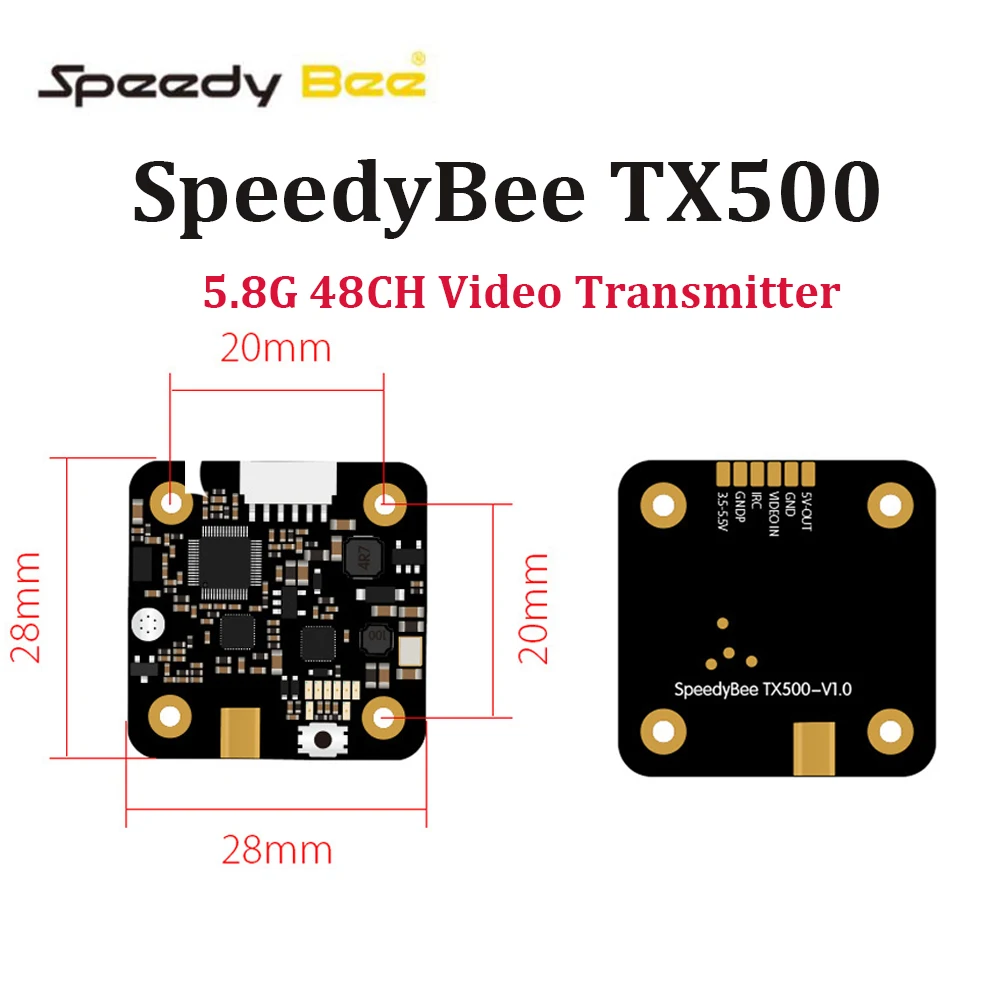 SpeedyBee Schnelle Bee TX500 SPEEDYBEE-TX500 5,8g 48CH 20/200/500 mw Eingebaute MIC Video Sender mit MMCX antenne fur VS TX200
SpeedyBee Schnelle Bee TX500 SPEEDYBEE-TX500 5,8g 48CH 20/200/500 mw Eingebaute MIC Video Sender mit MMCX antenne fur VS TX200