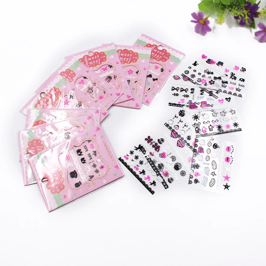 12pcs 3D Environmentally friendly nail seal stickers/ 6.5*5.2cm with each sticker over 20 cartoon/flower/pattern nail stickers
12pcs 3D Environmentally friendly nail seal stickers/ 6.5*5.2cm with each sticker over 20 cartoon/flower/pattern nail stickers