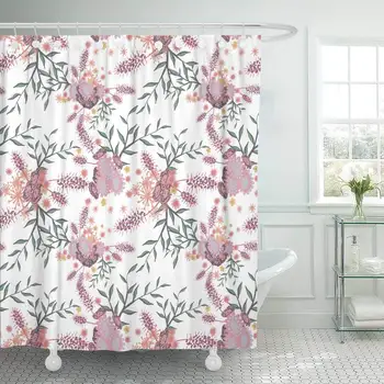 Fabric Shower Curtain with Hooks Small Flowers on White Light Retro Calico Faded in Vintage Liberty Rustic for Chintz
Fabric Shower Curtain with Hooks Small Flowers on White Light Retro Calico Faded in Vintage Liberty Rustic for Chintz