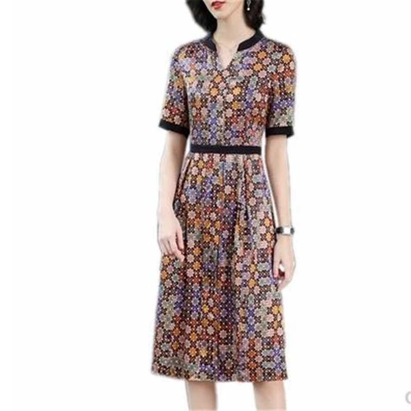 Woman Spring Plus Size Print Hedging 20% Silk Dresses Female Summer Thin Slim Silk Dress Lady Autumn Oversized Slim Overcoat
Woman Spring Plus Size Print Hedging 20% Silk Dresses Female Summer Thin Slim Silk Dress Lady Autumn Oversized Slim Overcoat