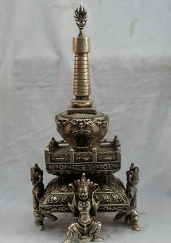 USPS to USA S2072 16" Tibet Tibetan Silver Heavenly King Prayer Shrine Chaitya Buddha Stupa Pagoda
USPS to USA S2072 16" Tibet Tibetan Silver Heavenly King Prayer Shrine Chaitya Buddha Stupa Pagoda