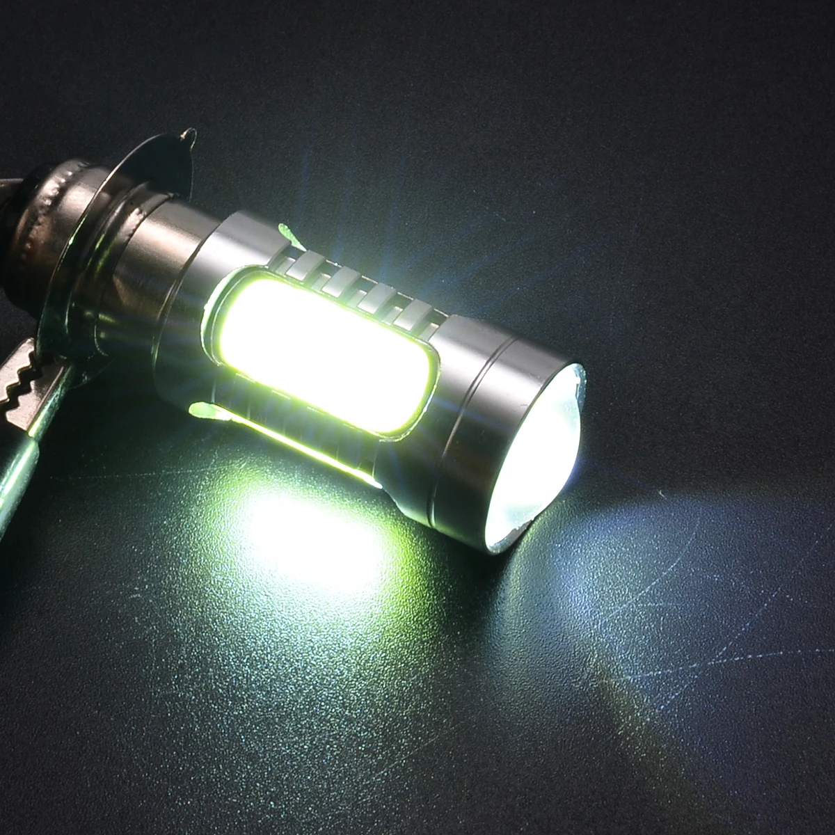 Mayitr 1 Pair H6M P15D-25-1 Headlight 12V 7.5W White COB LED Motorbike Bulb For Yamaha Big Bear 350 400 Grizzly 450 Raptor 125