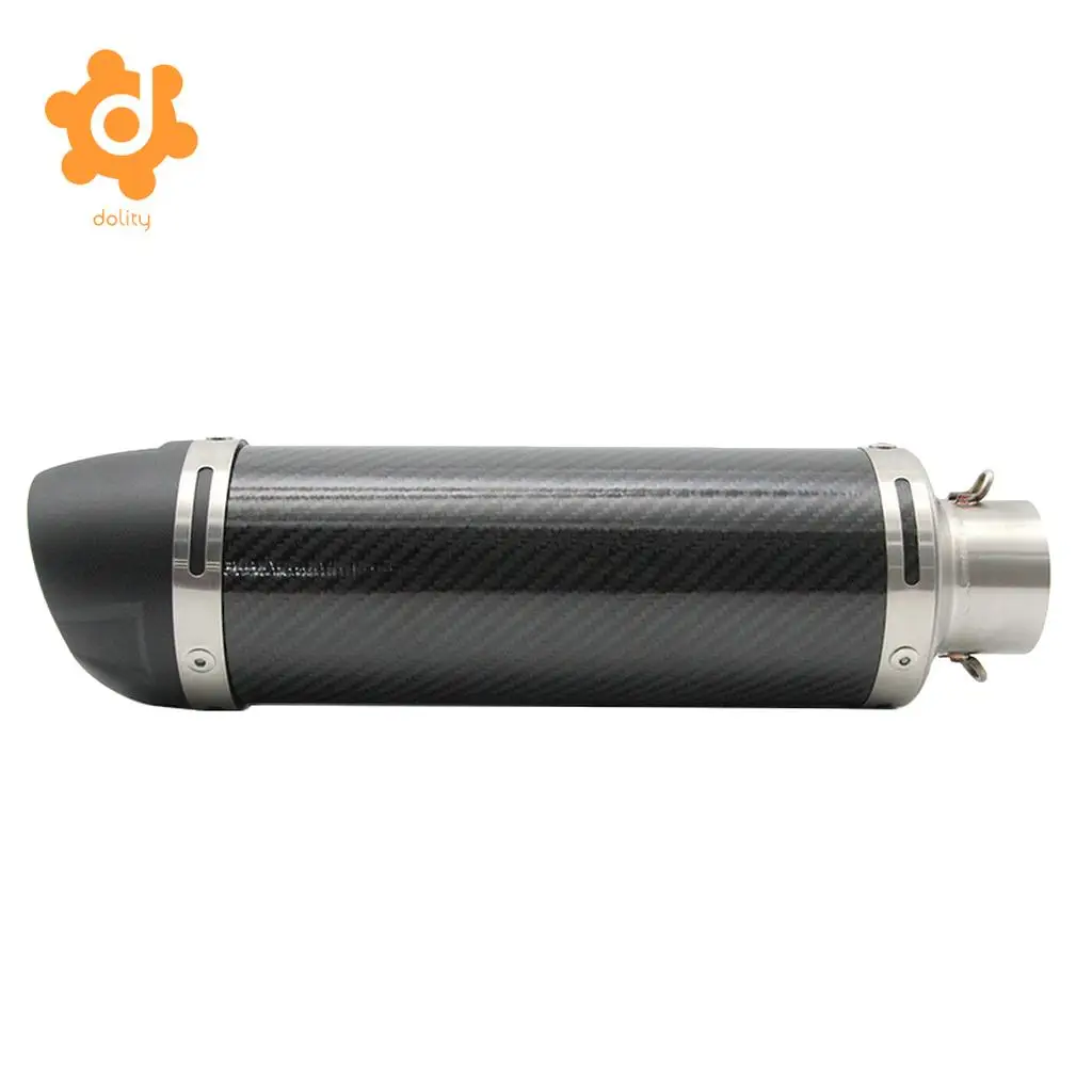 51mm Slip-On Motorcycle Racing Street Exhaust Muffler Carbon Fiber L.345mm