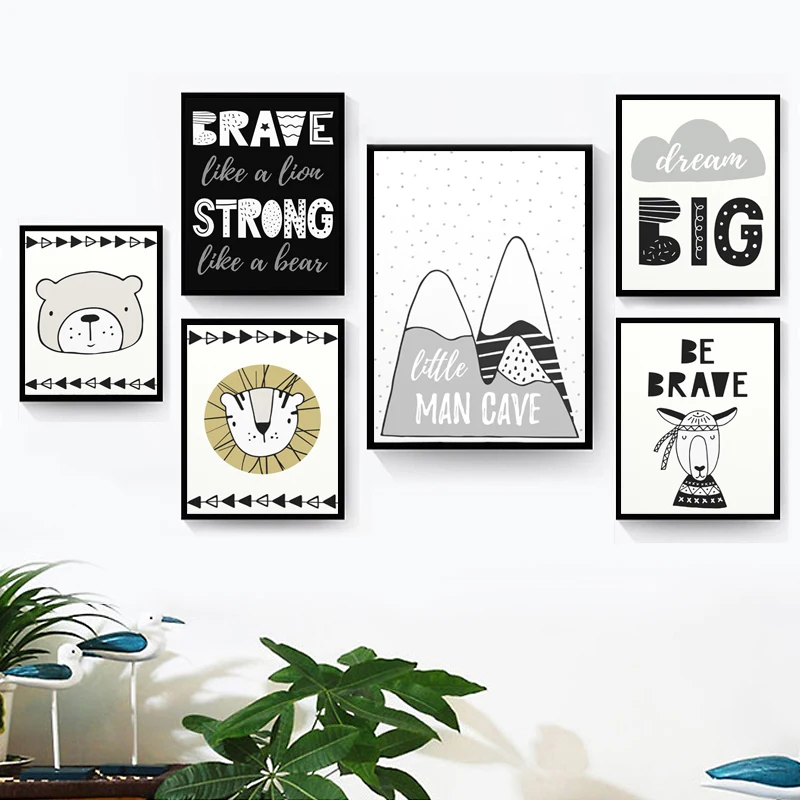 Nordic Minimalist Art Bear Lion Canvas Poster Cartoon Animal Inspiring Quote Print Wall Picture Baby Boy Room Decoration
Nordic Minimalist Art Bear Lion Canvas Poster Cartoon Animal Inspiring Quote Print Wall Picture Baby Boy Room Decoration