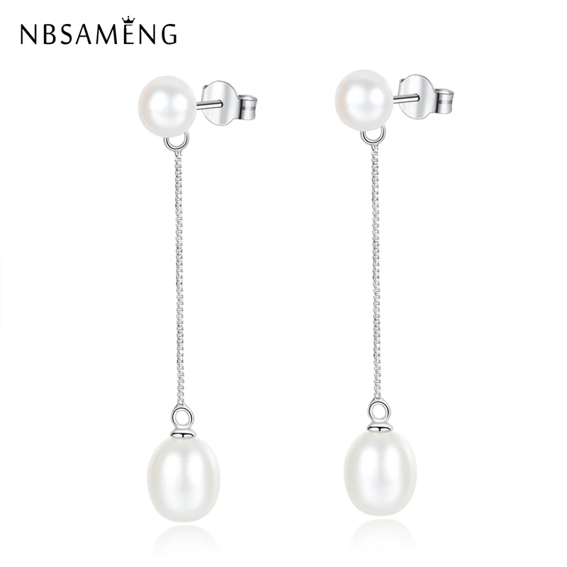 New Drop Natural Pearl 925 Sterling Sliver Long Stud Earrings Freshwater Pearl Jewelry Wedding Bridal Earrings For Women
New Drop Natural Pearl 925 Sterling Sliver Long Stud Earrings Freshwater Pearl Jewelry Wedding Bridal Earrings For Women