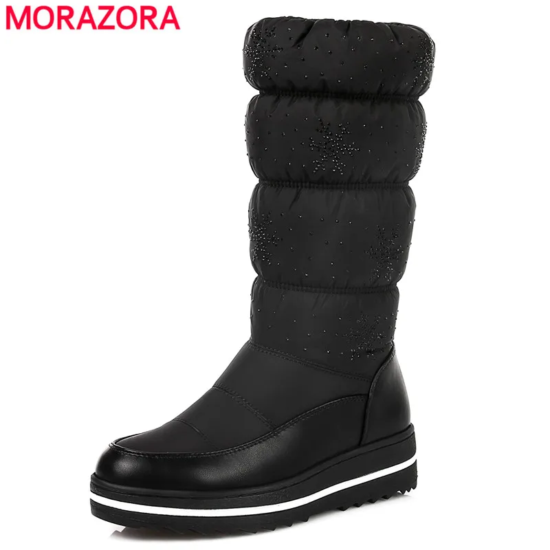 MORAZORA Plus size 35-44 Russia snow boots thick fur inside winter keep warm women boots crystal mid calf high boots black
MORAZORA Plus size 35-44 Russia snow boots thick fur inside winter keep warm women boots crystal mid calf high boots black