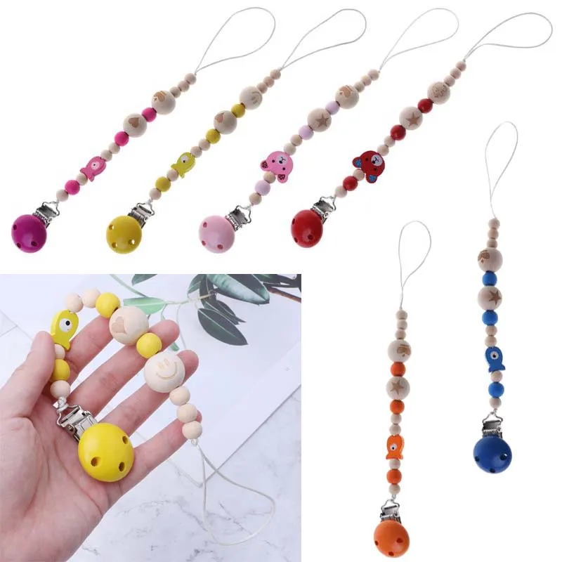 Pacifier Chain Natural Wood Clip Bear Fish Cartoon Beads Nipple Teether Soother Holder Anti Fall Baby Supplies Newborn Infant
Pacifier Chain Natural Wood Clip Bear Fish Cartoon Beads Nipple Teether Soother Holder Anti Fall Baby Supplies Newborn Infant
