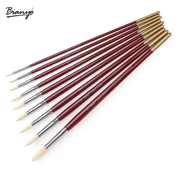 Bianyo 9Pcs Quality Bristle Hair Painting Brush Set Wood Holder Paint Brush for Artist Oil Painting Acrylic Paint Art Supplies
Bianyo 9Pcs Quality Bristle Hair Painting Brush Set Wood Holder Paint Brush for Artist Oil Painting Acrylic Paint Art Supplies