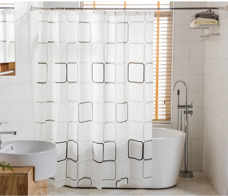PEVA Big Plaid Design Waterproof Shower Curtain With Hooks For The Bathroom High Quality Bath Bathing Sheer For Home Decoration
PEVA Big Plaid Design Waterproof Shower Curtain With Hooks For The Bathroom High Quality Bath Bathing Sheer For Home Decoration