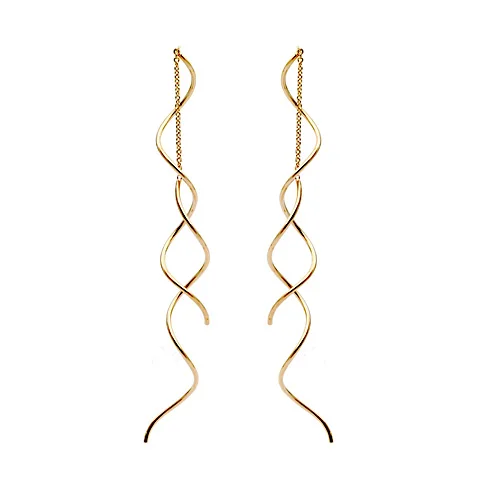 DJM Fashion Jewelry AAA Quality Gold Color S Wavy Long line Earrings For Women(DJ0887)
DJM Fashion Jewelry AAA Quality Gold Color S Wavy Long line Earrings For Women(DJ0887)