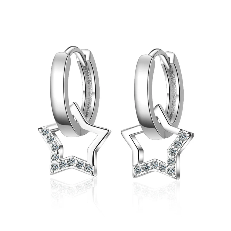 High Quality Zircon Star Pendant Tassel Earring Silver Color Crystals Round Circle Hoop Earrings oorbellen Jewelry
High Quality Zircon Star Pendant Tassel Earring Silver Color Crystals Round Circle Hoop Earrings oorbellen Jewelry