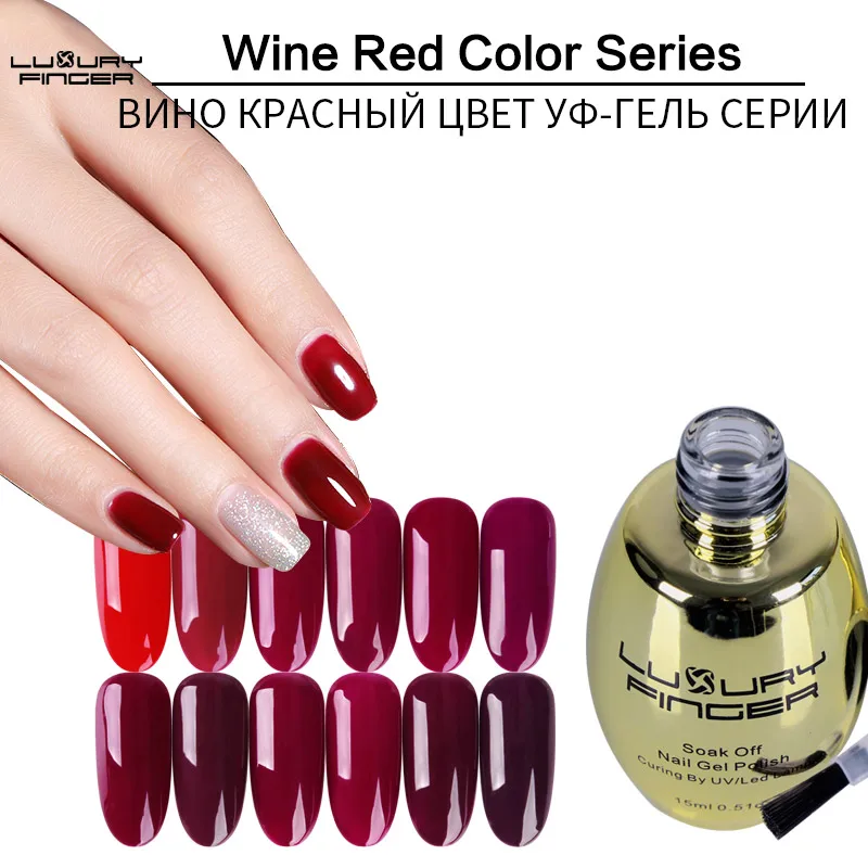 Luxury Finger Solid Wine Red Color 15ML UV Gel Nail Polish Varnish Soak Off Lak Pigment Gelpoish Nail Prep Primer Base Top Matte
Luxury Finger Solid Wine Red Color 15ML UV Gel Nail Polish Varnish Soak Off Lak Pigment Gelpoish Nail Prep Primer Base Top Matte