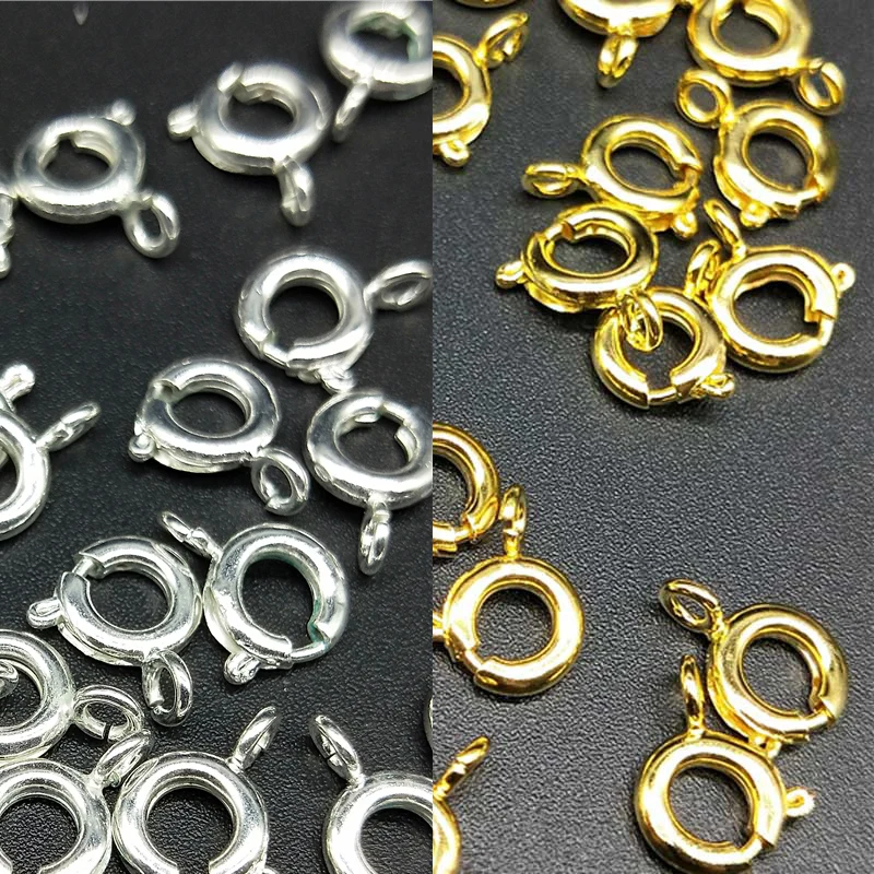 50pcs/lot 6mm Cheap Lovely High Quality Gold/Silver Plated Spring Ring Clasps Connection For Necklace Bracelet DIY Buckle Gift
50pcs/lot 6mm Cheap Lovely High Quality Gold/Silver Plated Spring Ring Clasps Connection For Necklace Bracelet DIY Buckle Gift