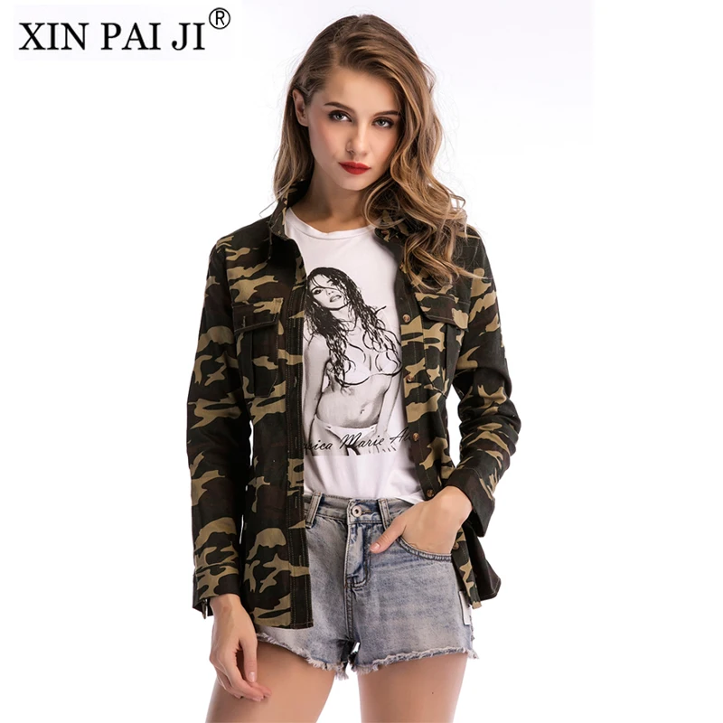 Women Military Jacket Shirt 2018 Spring Autumn Pocket Long Sleeve Button Outwear Coats Female Casual Camouflage Jackets Blouses
Women Military Jacket Shirt 2018 Spring Autumn Pocket Long Sleeve Button Outwear Coats Female Casual Camouflage Jackets Blouses