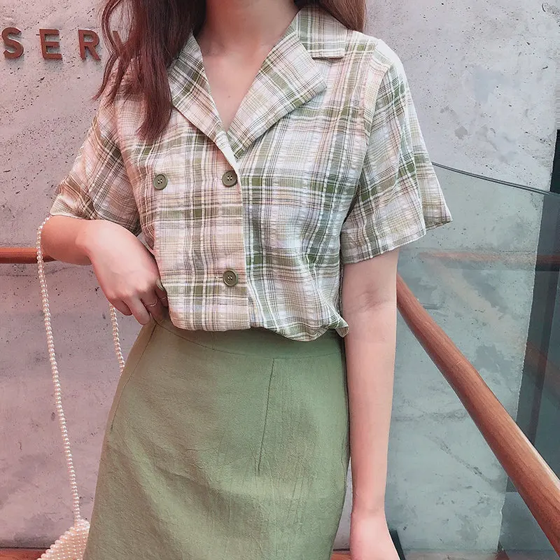 Alien Kitty Fashion Loose Plaid Elegant Notched Vintage Sweet 2019 Summer Casual New Arrival Short Sleeve Female All-Match Shirt
Alien Kitty Fashion Loose Plaid Elegant Notched Vintage Sweet 2019 Summer Casual New Arrival Short Sleeve Female All-Match Shirt
