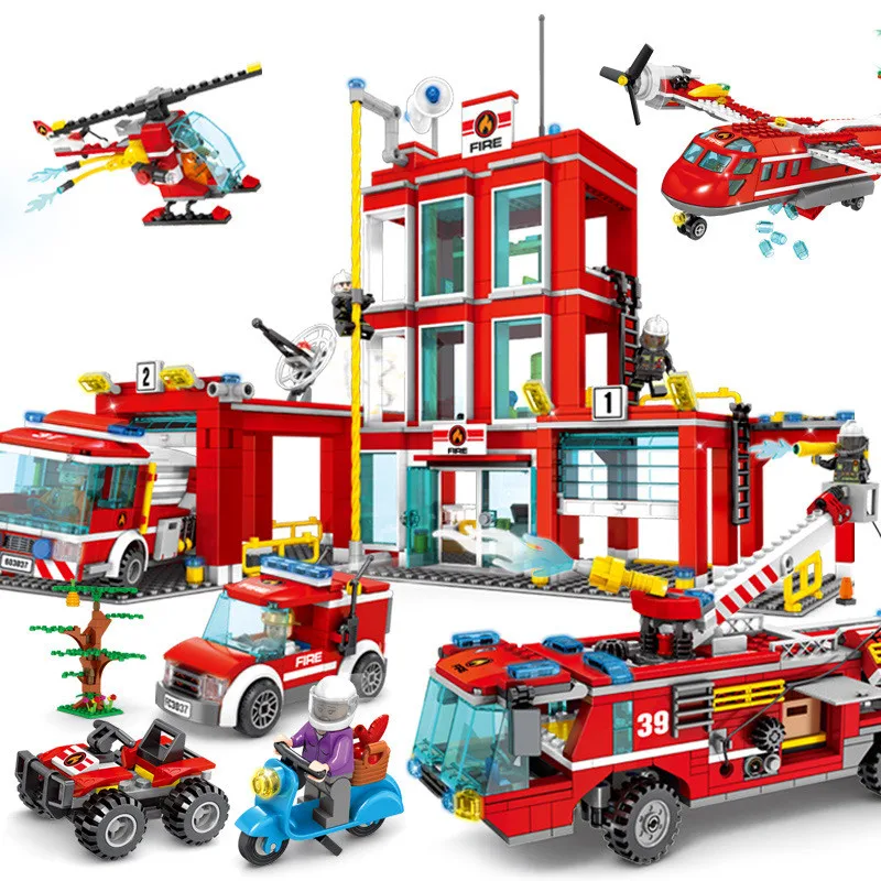 Fire Fighting Trucks Car Helicopter Boat Building Blocks Fire Station Compatible Legoing City Firefighter Figures Children Toys
Fire Fighting Trucks Car Helicopter Boat Building Blocks Fire Station Compatible Legoing City Firefighter Figures Children Toys