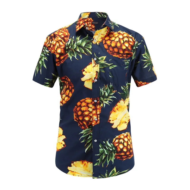 Dioufond мужская рубашка с коротким рукавом Гавайская Повседневная летняя рисунком