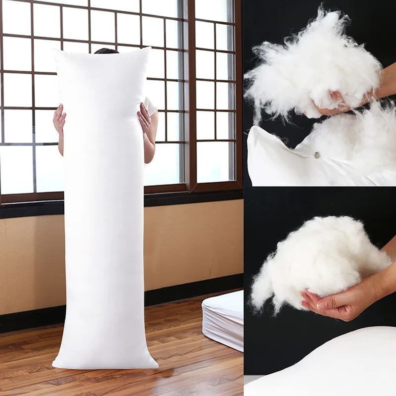 

100% FEATHER FABRIC Fill Long Body Hug Hugging Pillow Bed Cushion Pad Anime Rectangle Sleep Nap Pillow Soft Insert Filler Core