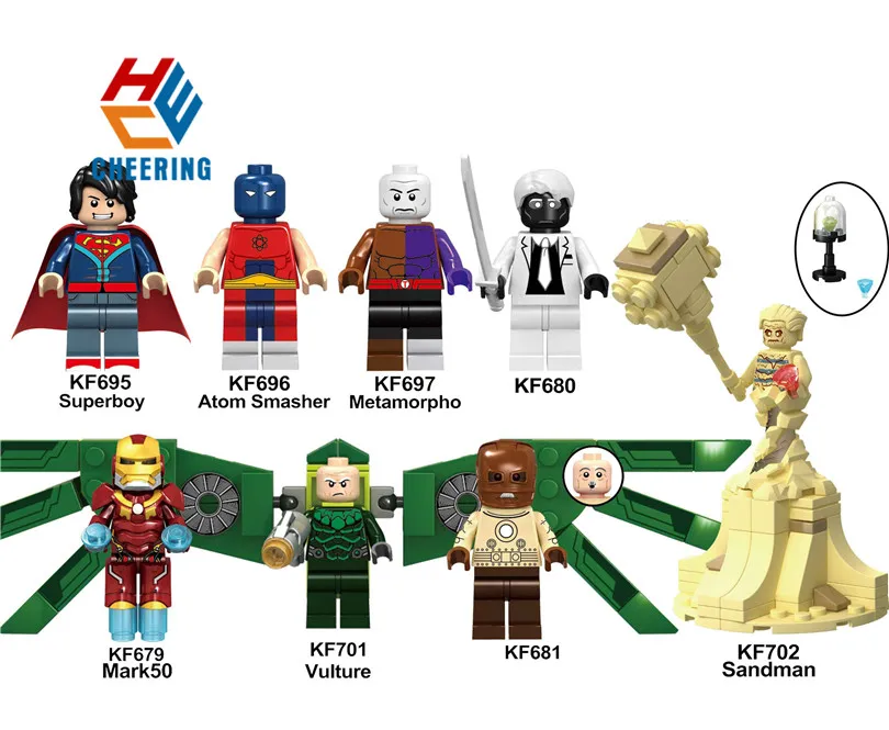 Building Blocks Super Heroes Superboy Metamorpho Sandman Mark 50 Vulture Model Collection Toys For Children KF6072
Building Blocks Super Heroes Superboy Metamorpho Sandman Mark 50 Vulture Model Collection Toys For Children KF6072