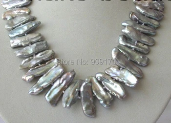 Free Shipping>>>stunning 18" big 30mm baroque biwa gray freshwater cultured pearl necklace
Free Shipping>>>stunning 18" big 30mm baroque biwa gray freshwater cultured pearl necklace
