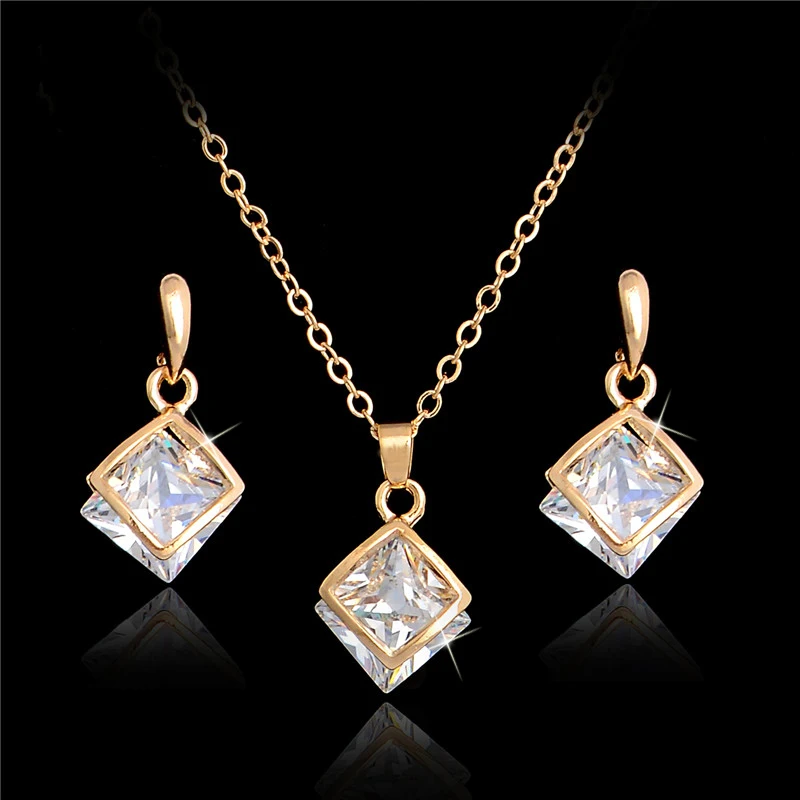 MISANANRYNE Gold Color Clear Square Austrian Crystal Necklace Earrings Set Fashion Jewelry Sets Wedding party
MISANANRYNE Gold Color Clear Square Austrian Crystal Necklace Earrings Set Fashion Jewelry Sets Wedding party
